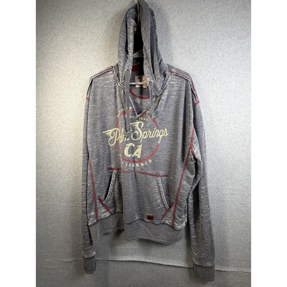 Premium 51 Hoodie Mens Large Gray Palm Springs CA Pullover V Neck Graphic
